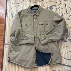 Eddie Bauer Mens Large fleece-lined 100% chino-cotton jacket.